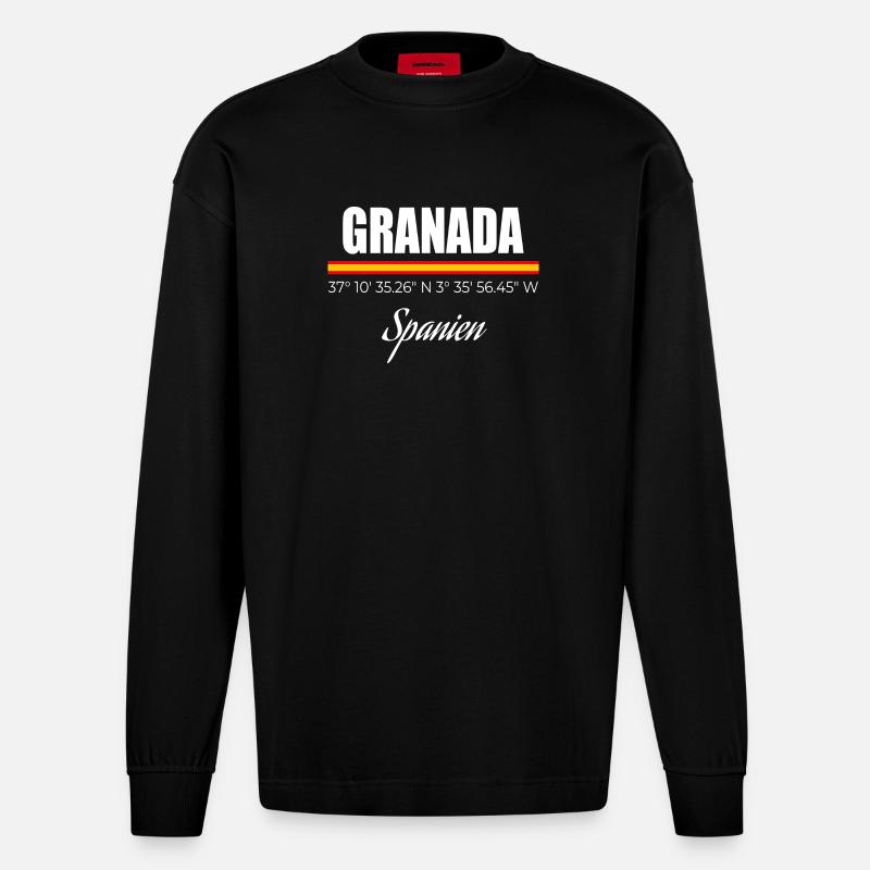 Granada - Heavyweight Oversized Organic Langarmshirt Made in EU - SOLID BLACK