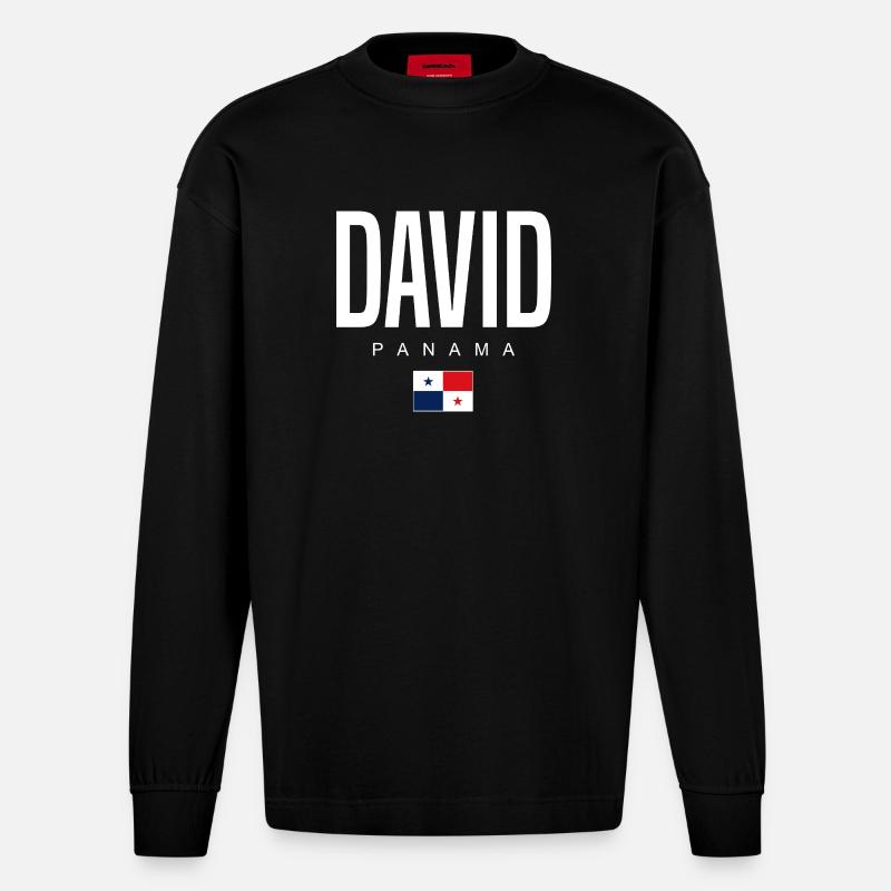 David Panama Panamaer - Heavyweight Oversized Organic Langarmshirt Made in EU - SOLID BLACK