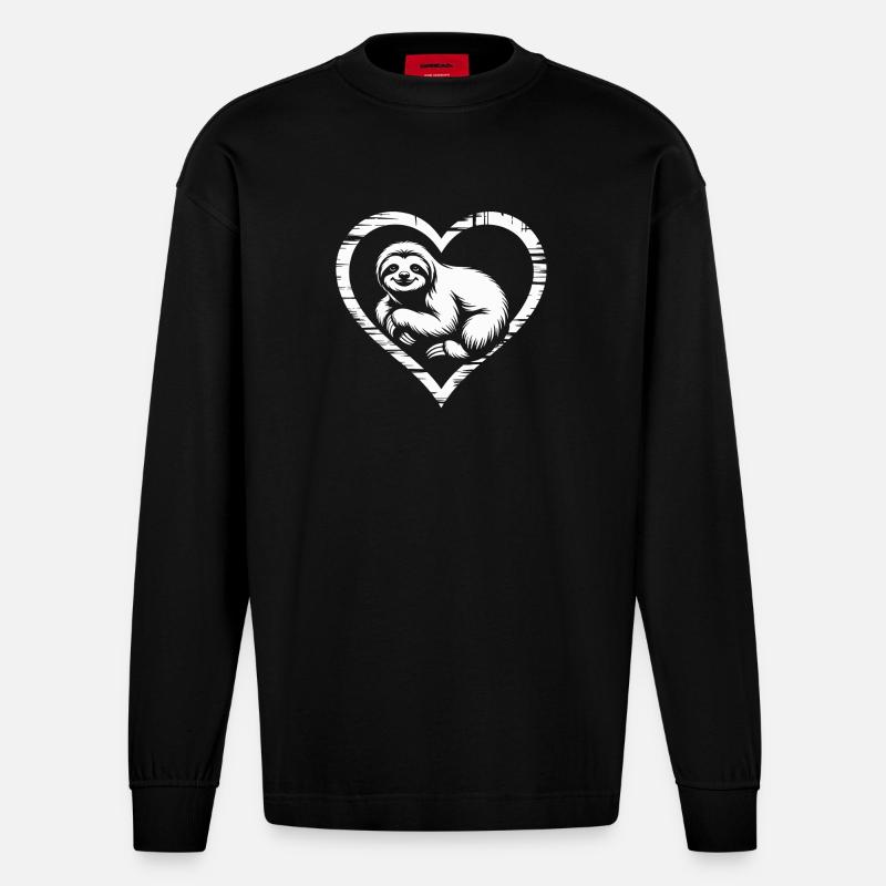 Faultier - Heavyweight Oversized Organic Langarmshirt Made in EU - SOLID BLACK