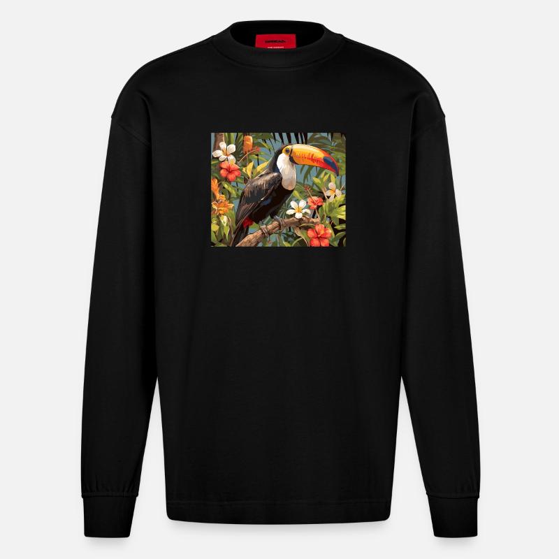 Toucans Toucan - Manches longues bio épais oversize fabriqué en UE - SOLID BLACK