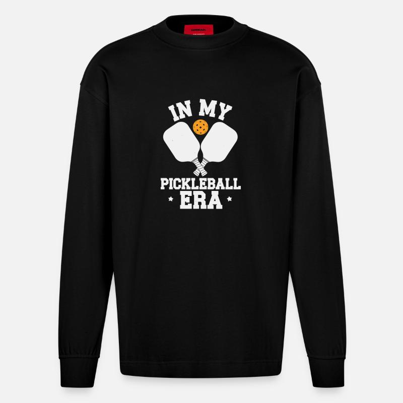 À mon époque de pickleball - Manches longues bio épais oversize fabriqué en UE - SOLID BLACK