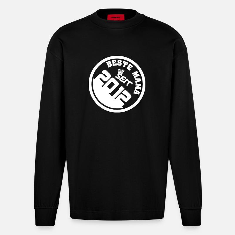 Geschenkidee 2012 - Heavyweight Oversized Organic Langarmshirt Made in EU - SOLID BLACK
