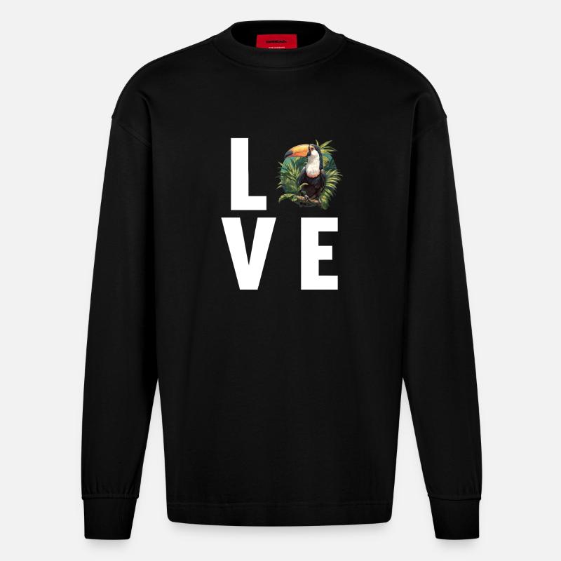 Toucans Toucan - Manches longues bio épais oversize fabriqué en UE - SOLID BLACK