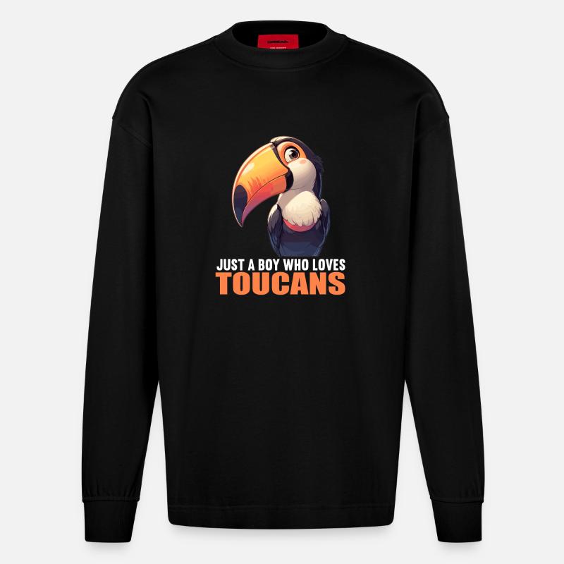Toucans Toucan - Manches longues bio épais oversize fabriqué en UE - SOLID BLACK