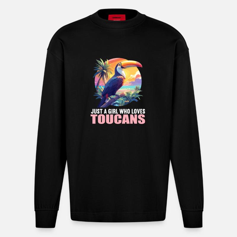 Toucans Toucan - Manches longues bio épais oversize fabriqué en UE - SOLID BLACK
