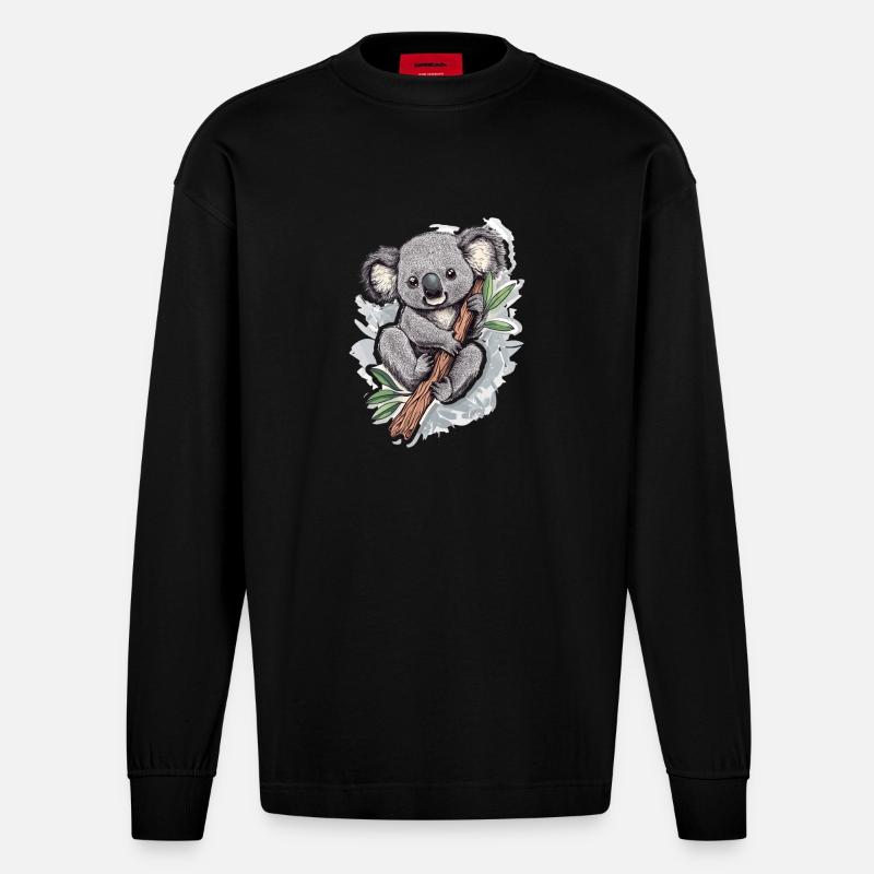 Koala - Heavyweight Oversized Organic Langarmshirt Made in EU - SOLID BLACK