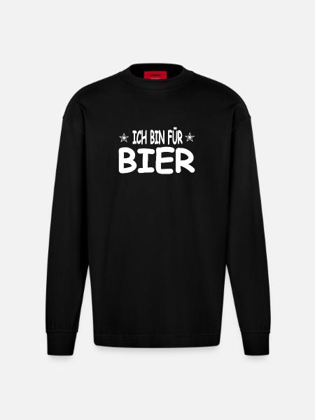 Bière - Manches longues bio épais oversize fabriqué en UE - SOLID BLACK