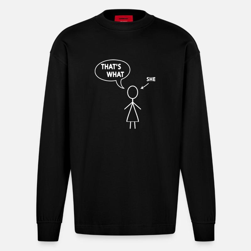 C’est ce qu’elle a dit - Manches longues bio épais oversize fabriqué en UE - SOLID BLACK