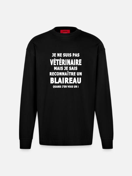 recognizes a badger humor sarcsme - Heavyweight Oversized Organic Longsleeve Shirt Made in EU - SOLID BLACK