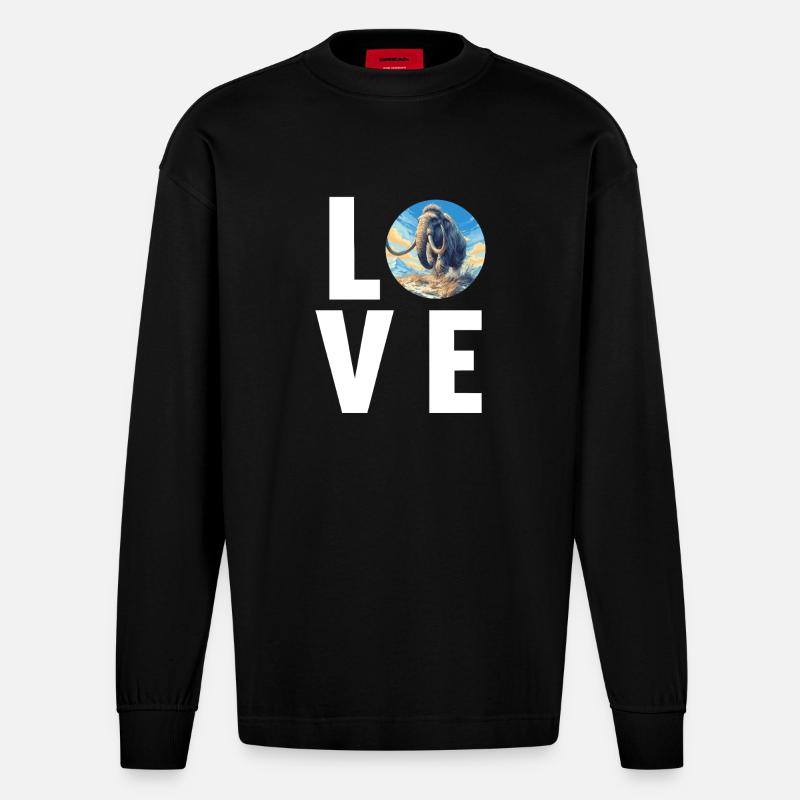 Mammuts Mammut - Heavyweight Oversized Organic Langarmshirt Made in EU - SOLID BLACK