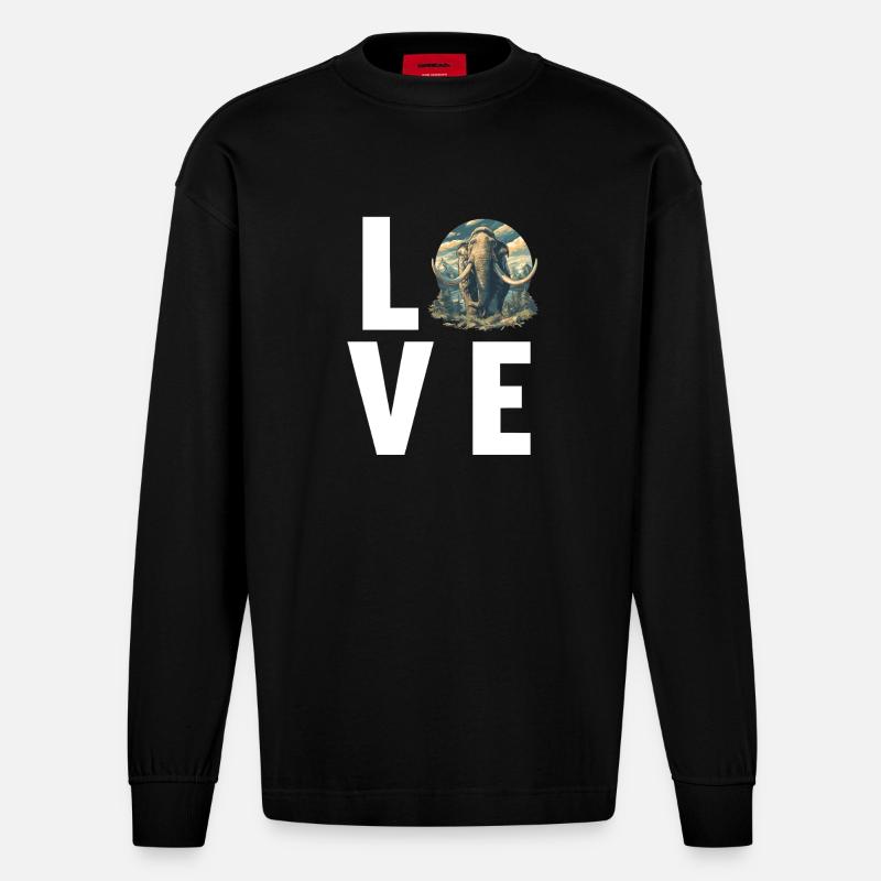 Mammuts Mammut - Heavyweight Oversized Organic Langarmshirt Made in EU - SOLID BLACK