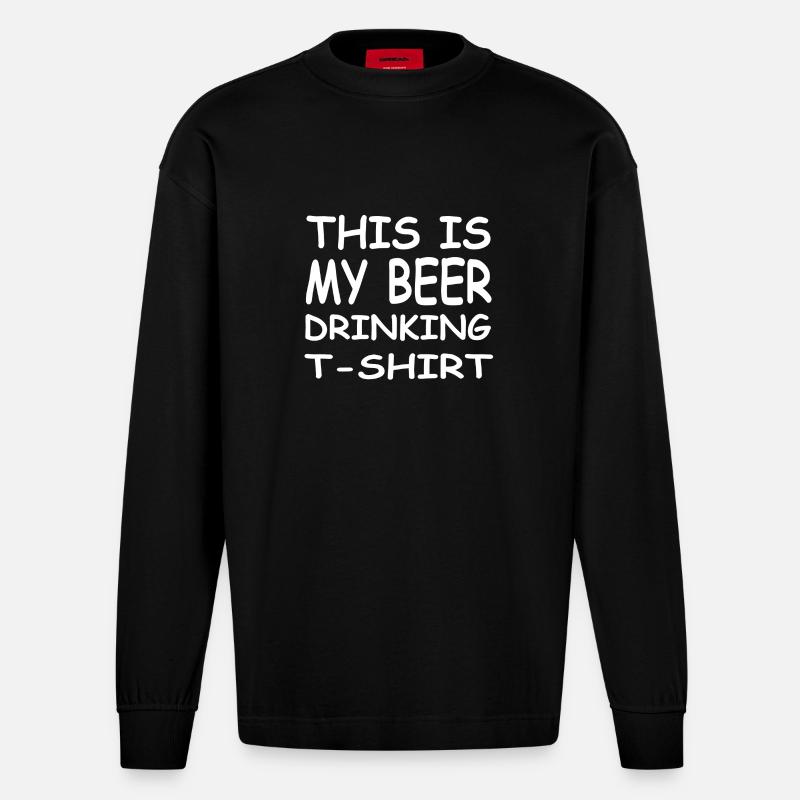 Bier - Heavyweight Oversized Organic Langarmshirt Made in EU - SOLID BLACK