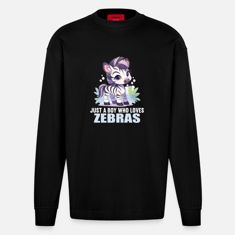 Zebras Zebra - Heavyweight Oversized Organic Langarmshirt Made in EU - SOLID BLACK