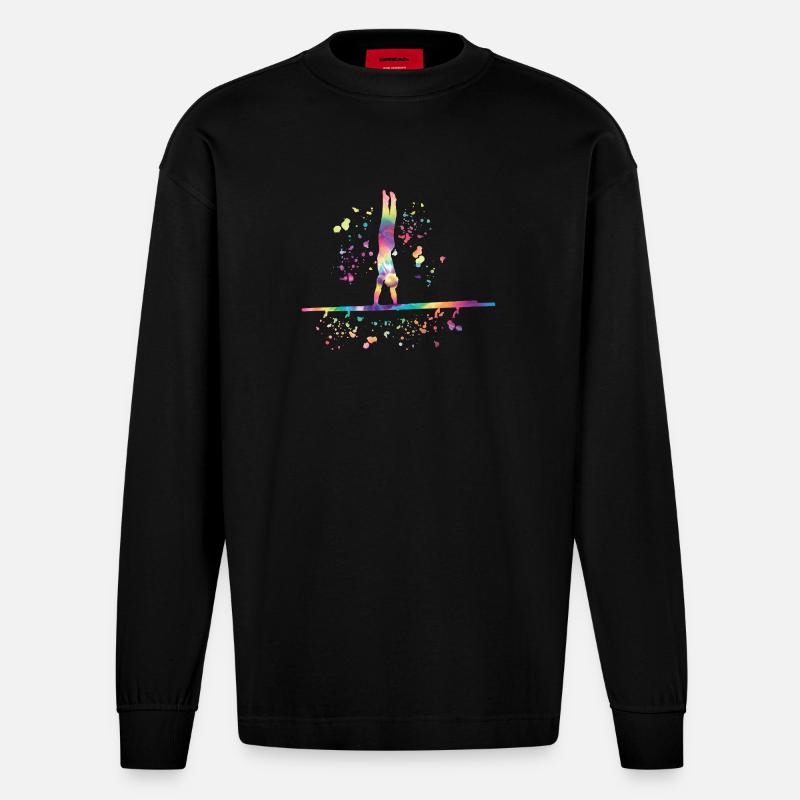 Ginnastica Parallele Ginnastica Artistica - Maglia a maniche lunghe ecologica oversize Heavyweight Made in UE - SOLID BLACK