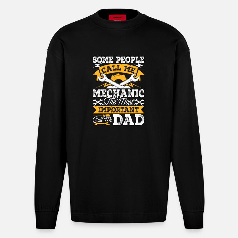 Mechaniker Mechatroniker Schrauber Geschenk - Heavyweight Oversized Organic Langarmshirt Made in EU - SOLID BLACK