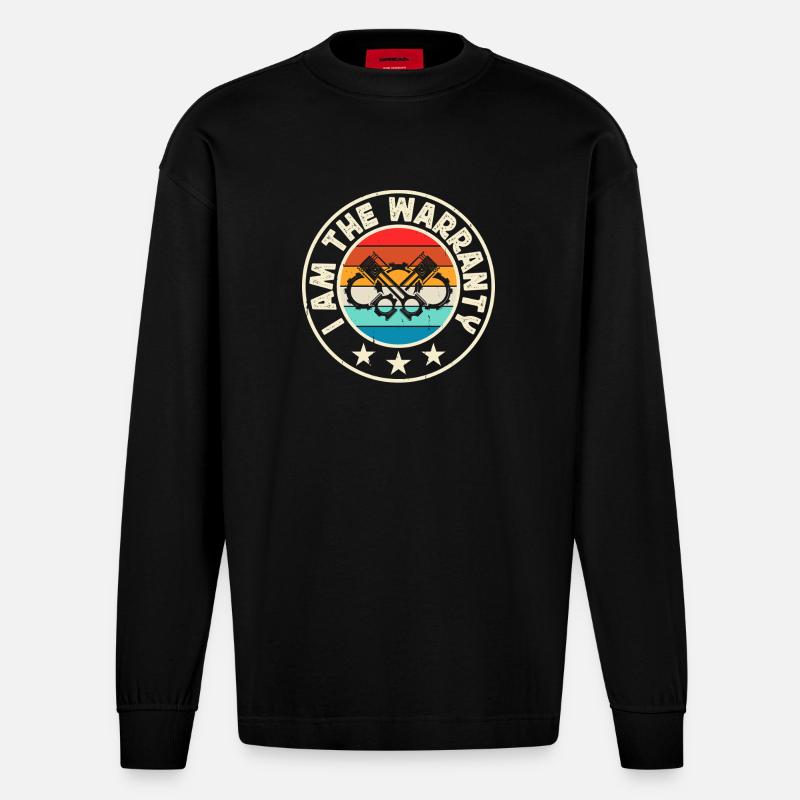 Mechaniker Mechatroniker Handwerker Geschenk - Heavyweight Oversized Organic Langarmshirt Made in EU - SOLID BLACK