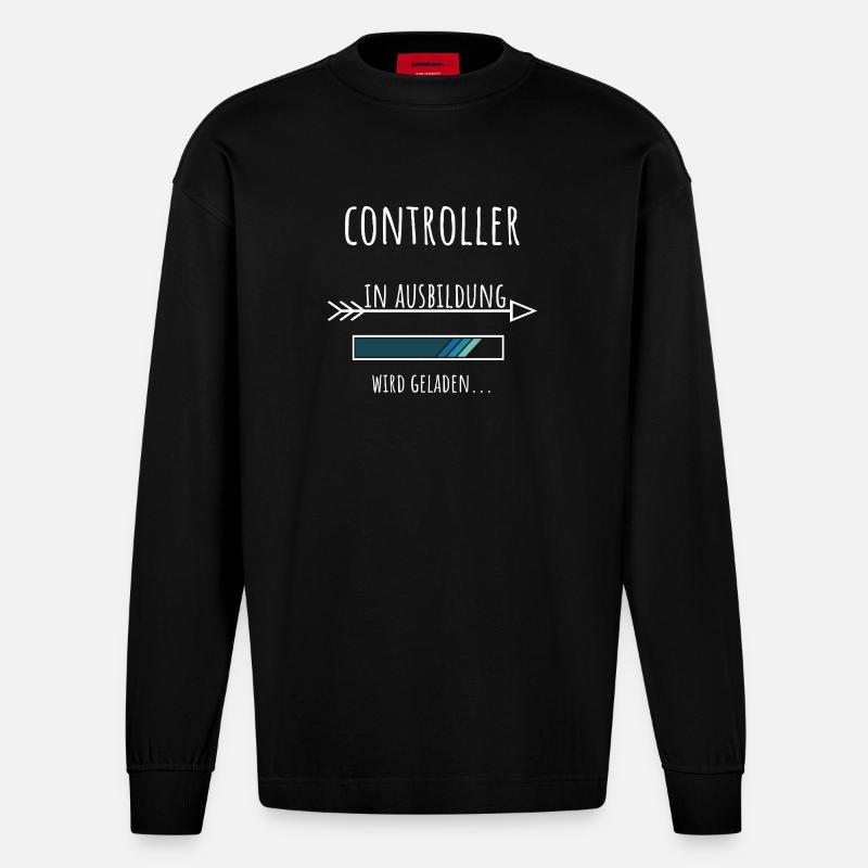 Controlling Studium Beruf Ausbildung Controller - Heavyweight Oversized Organic Langarmshirt Made in EU - SOLID BLACK