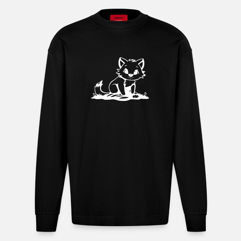 Fuchs - Heavyweight Oversized Organic Langarmshirt Made in EU - SOLID BLACK