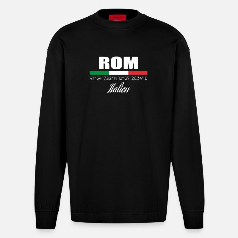 Rom - Heavyweight Oversized Organic Langarmshirt Made in EU - SOLID BLACK