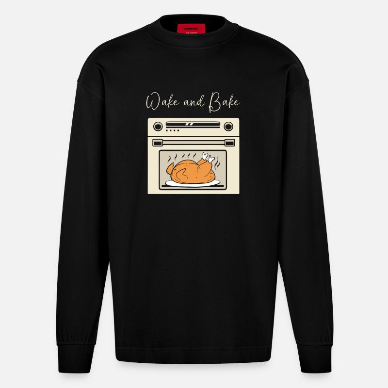 Thanksgiving Mama Mutter Oma Großmutter - Heavyweight Oversized Organic Langarmshirt Made in EU - SOLID BLACK