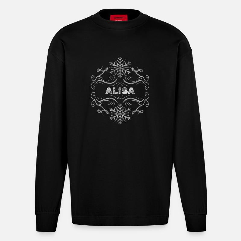 Vo als Ehefrau - Heavyweight Oversized Organic Langarmshirt Made in EU - SOLID BLACK