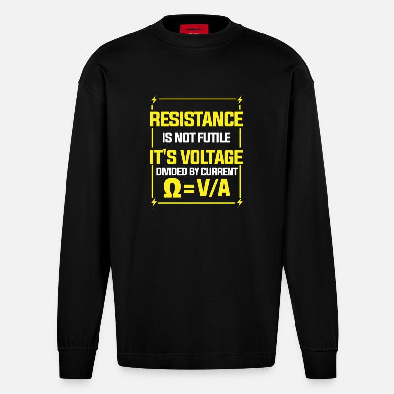 Physics Physicist Physics Student Physics Teacher - Heavyweight Oversized Organic Longsleeve Shirt Made in EU - SOLID BLACK