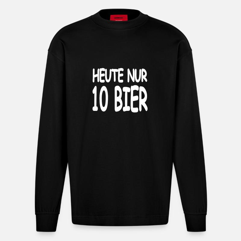 Bier - Heavyweight Oversized Organic Langarmshirt Made in EU - SOLID BLACK