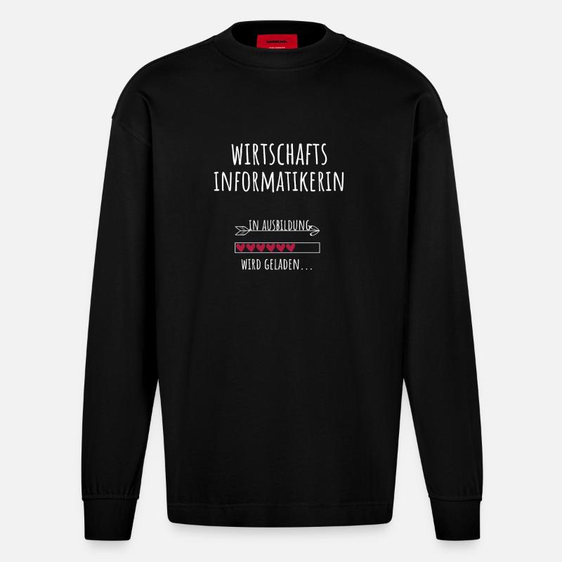 Wirtschaftsinformatikerin Studium Beruf Ausbildung - Heavyweight Oversized Organic Langarmshirt Made in EU - SOLID BLACK
