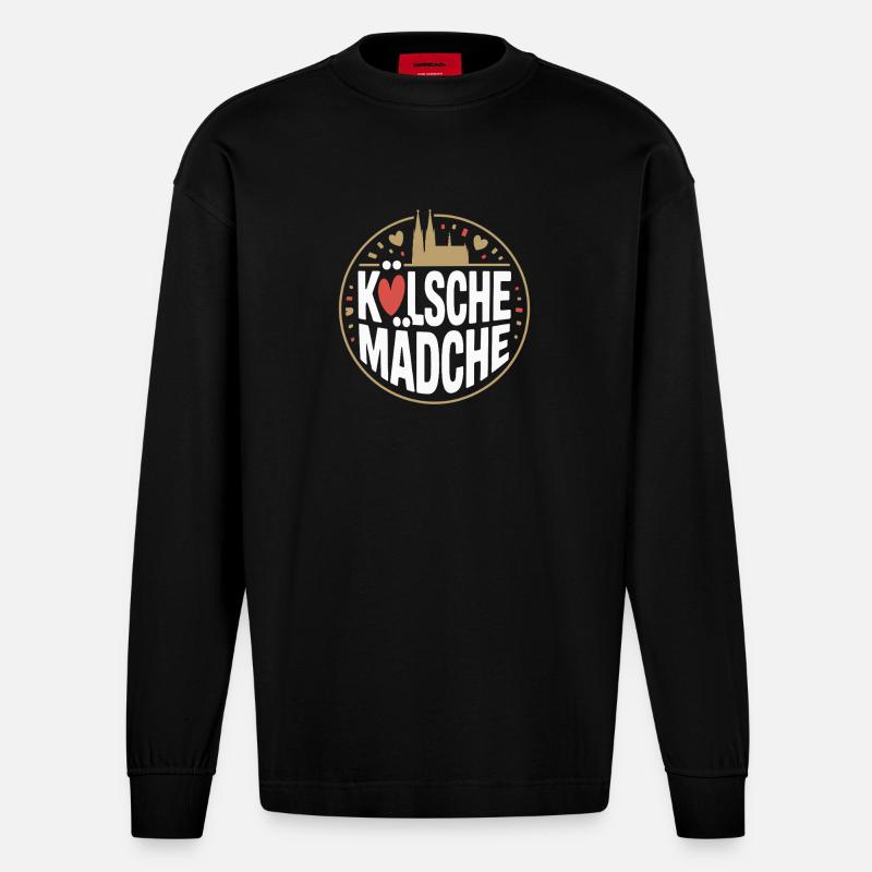 Cologne Filles Carnaval Cologne Filles - Manches longues bio épais oversize fabriqué en UE - SOLID BLACK