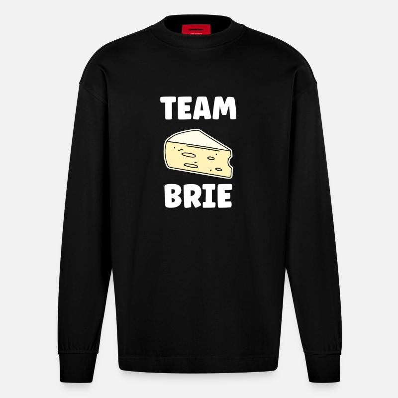 Humor Brie-Käse - Heavyweight Oversized Organic Langarmshirt Made in EU - SOLID BLACK