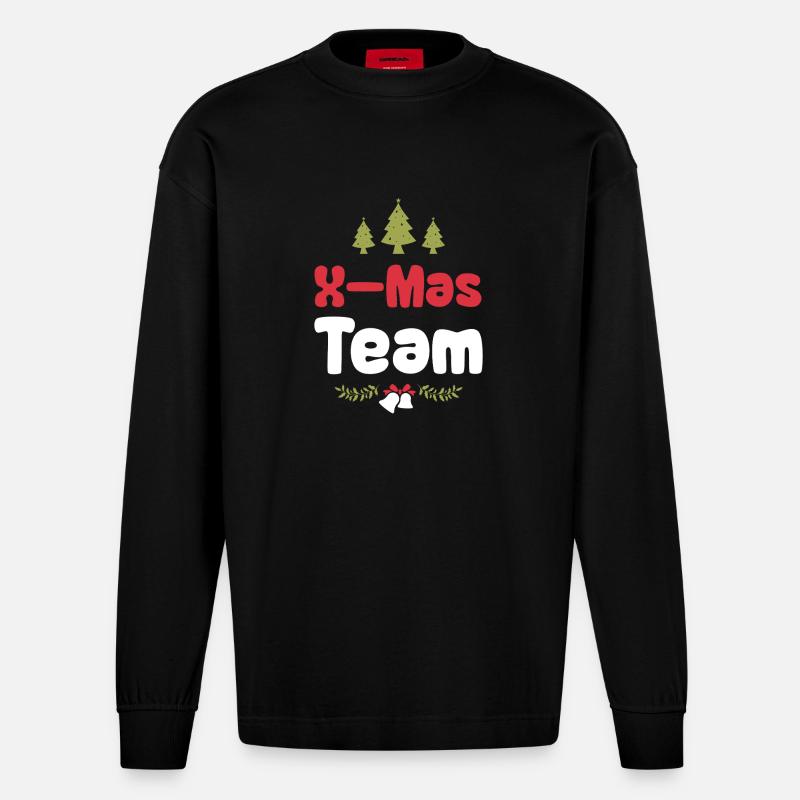 X-Mas Team - Heavyweight Oversized Organic Langarmshirt Made in EU - SOLID BLACK