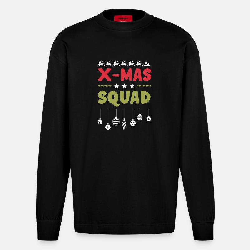 X-Mas Squad - Heavyweight Oversized Organic Langarmshirt Made in EU - SOLID BLACK