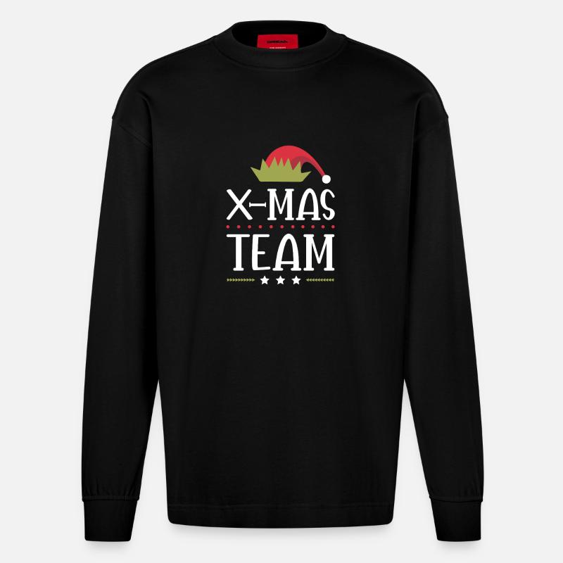 X-Mas Squad - Heavyweight Oversized Organic Langarmshirt Made in EU - SOLID BLACK