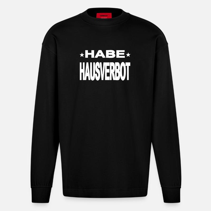 Hausverbot - Heavyweight Oversized Organic Langarmshirt Made in EU - SOLID BLACK