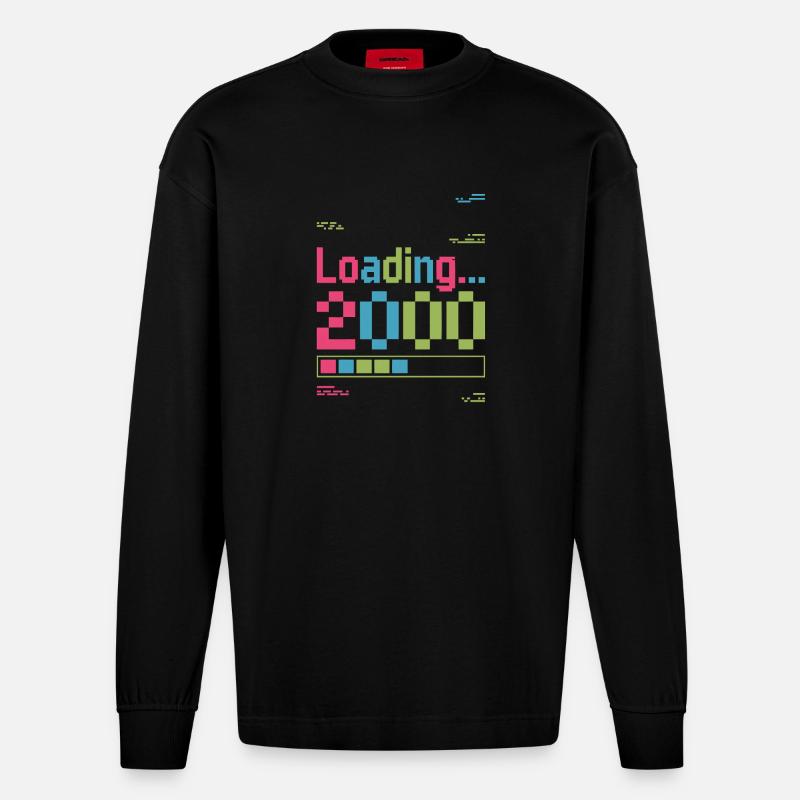 Loading 2000 pixel loading screen - Heavyweight Oversized Organic Longsleeve Shirt Made in EU - SOLID BLACK