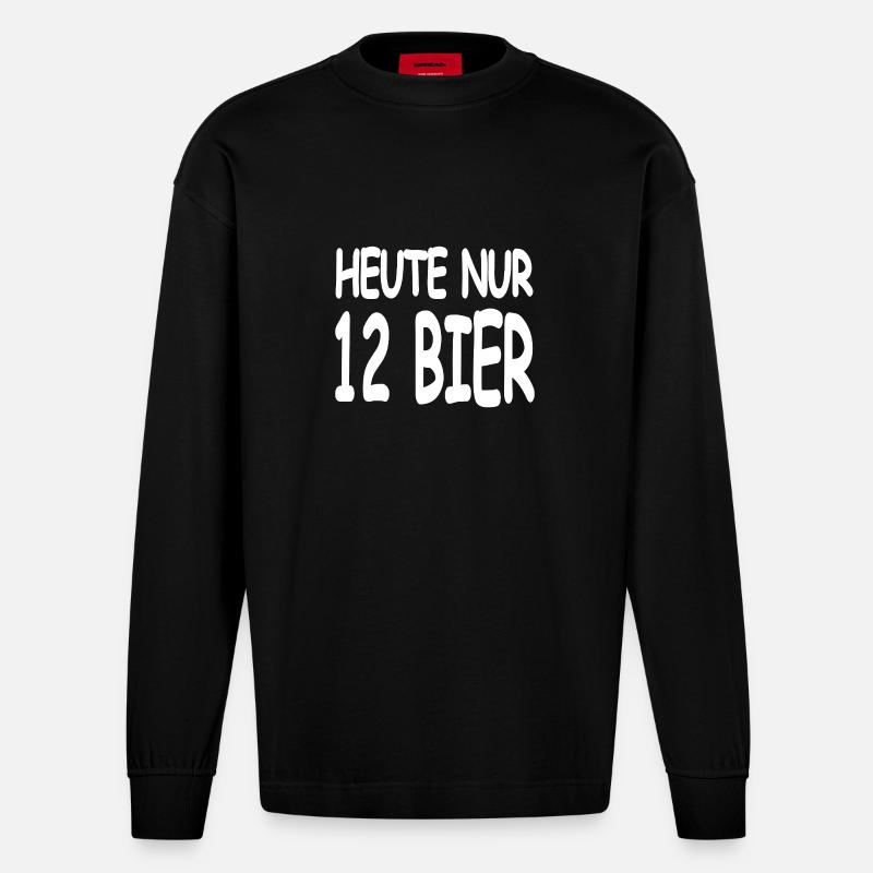 Bier - Heavyweight Oversized Organic Langarmshirt Made in EU - SOLID BLACK