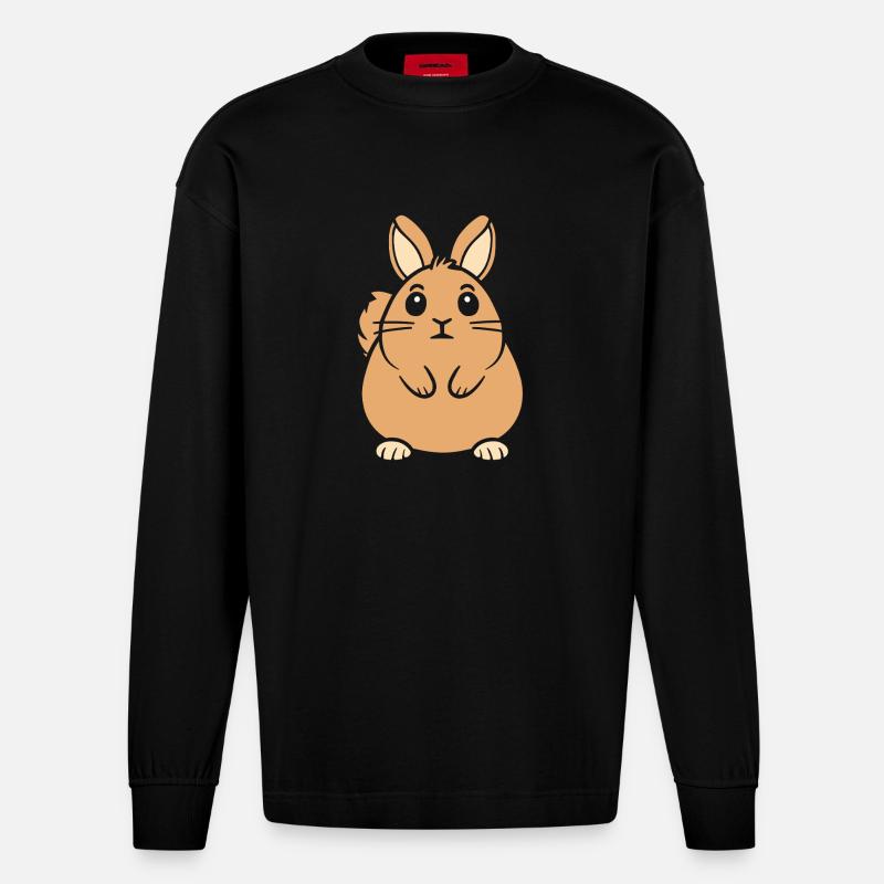 viscacha - Manches longues bio épais oversize fabriqué en UE - SOLID BLACK