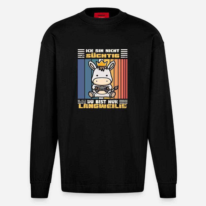 Âne de Jeu - Manches longues bio épais oversize fabriqué en UE - SOLID BLACK