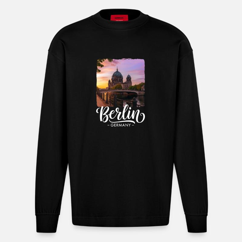 Berlin - Heavyweight Oversized Organic Langarmshirt Made in EU - SOLID BLACK