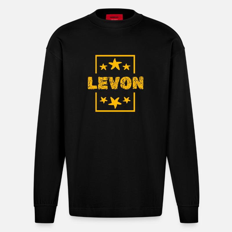Levon als Levon - Heavyweight Oversized Organic Langarmshirt Made in EU - SOLID BLACK