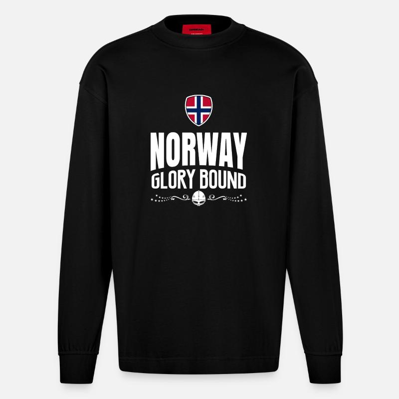NORWAY GLORY - Heavyweight Oversized Organic Longsleeve Shirt Made in EU - SOLID BLACK