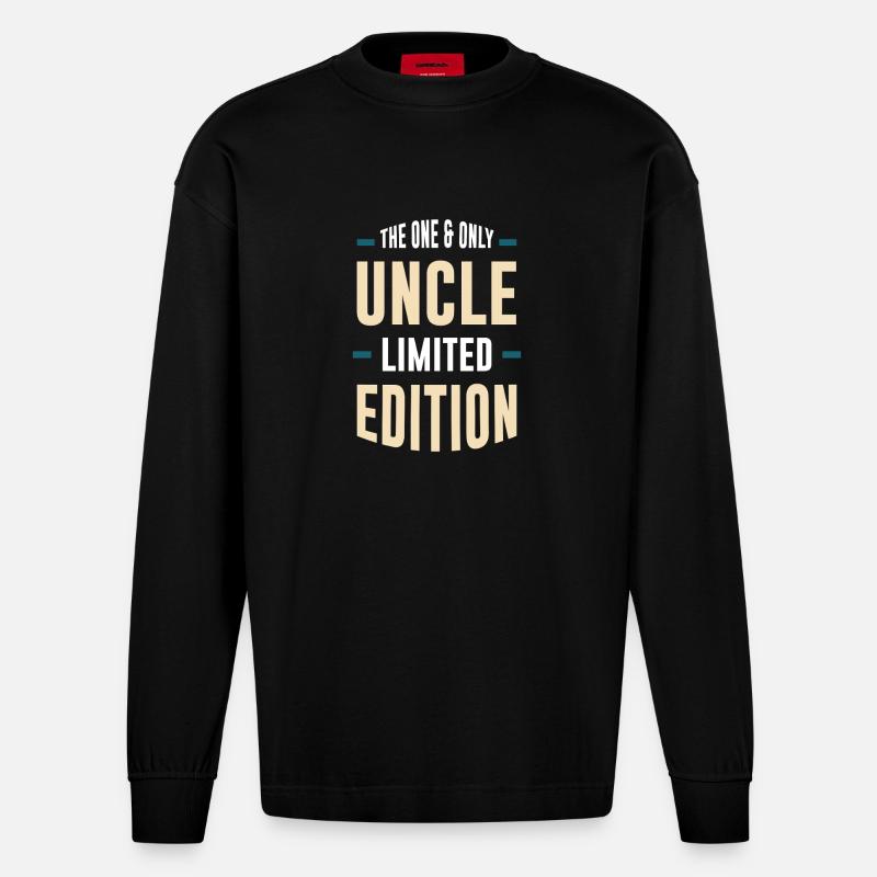 L’édition limitée The Only Uncle - Manches longues bio épais oversize fabriqué en UE - SOLID BLACK