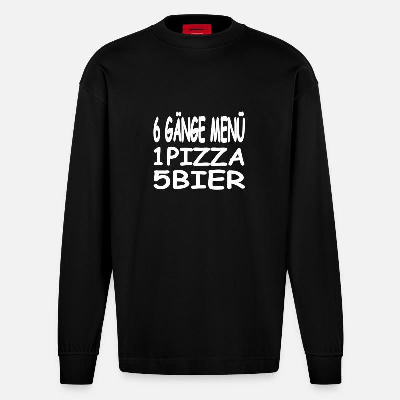 Bier - Heavyweight Oversized Organic Langarmshirt Made in EU - SOLID BLACK