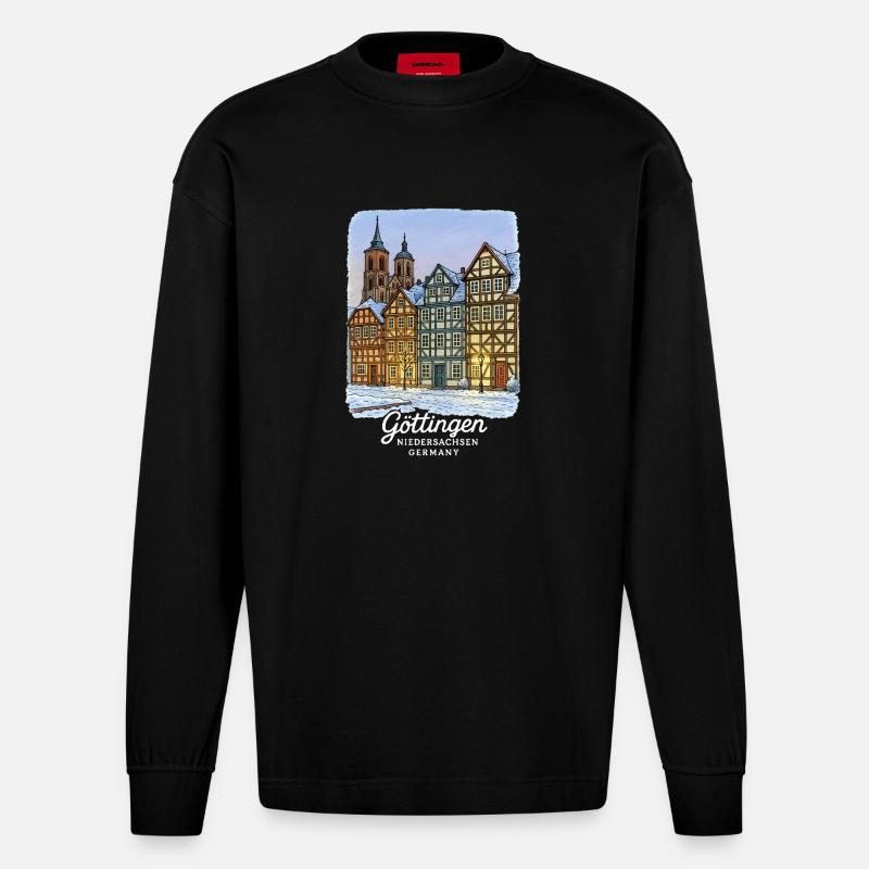 Göttingen - Heavyweight Oversized Organic Langarmshirt Made in EU - SOLID BLACK