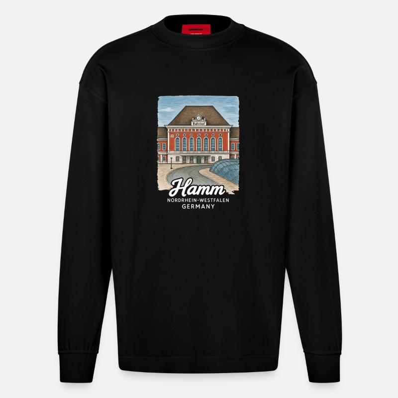 Hamm - Heavyweight Oversized Organic Langarmshirt Made in EU - SOLID BLACK