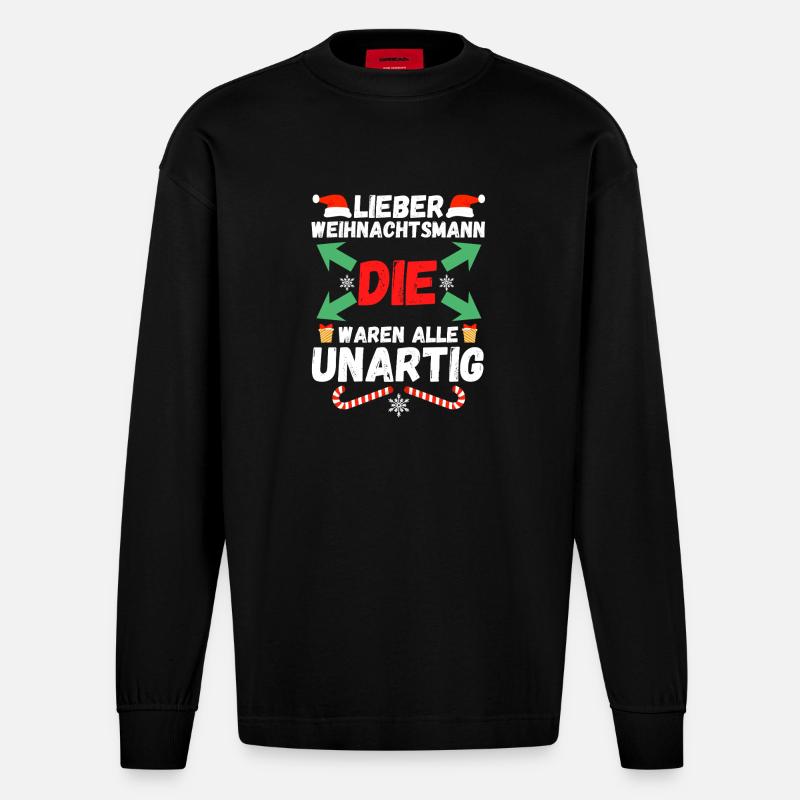 Bogenschütze Bogensport Bogenschießen - Heavyweight Oversized Organic Langarmshirt Made in EU - SOLID BLACK