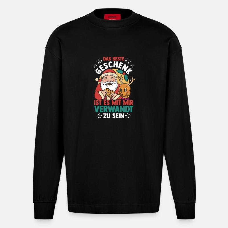 Bogenschütze Bogensport Bogenschießen - Heavyweight Oversized Organic Langarmshirt Made in EU - SOLID BLACK
