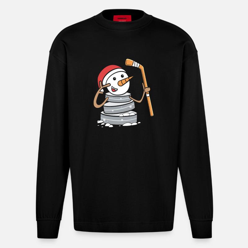 Para Handicap Eishockey - Heavyweight Oversized Organic Langarmshirt Made in EU - SOLID BLACK