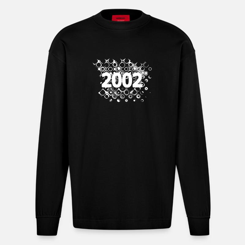 2002 2002 - Heavyweight Oversized Organic Langarmshirt Made in EU - SOLID BLACK