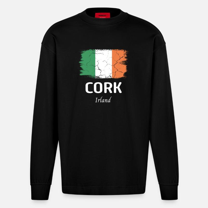 Cork - Heavyweight Oversized Organic Langarmshirt Made in EU - SOLID BLACK